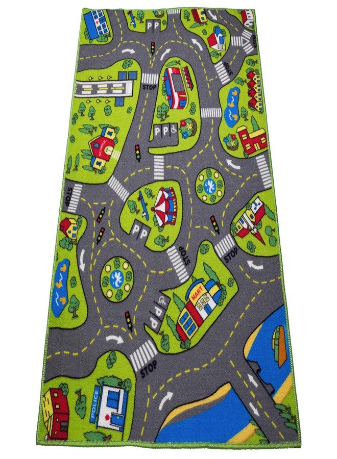 MAPIXO Large Kids Carpet Playmat Rug 52 x 32 with Non-Slip Backing, City Life Play Mat for Playing with Car Toy, Game Area for Baby Toddler Kid Child Educational Learn Road Traffic in Bedroom, Classroom - Image 2